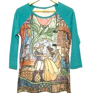 HOT TOPIC x DISNEY Women’s sz X Large Juniors Top Beauty and the Beast NWT